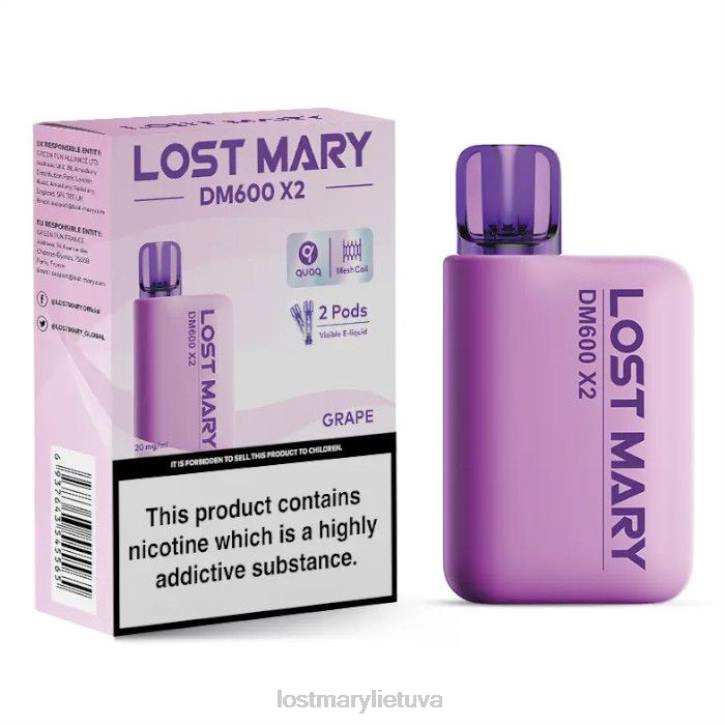 pamesta Mary dm600 x2 vienkartinė vape Vynuogė | LOST MARY Vape Z4JV192