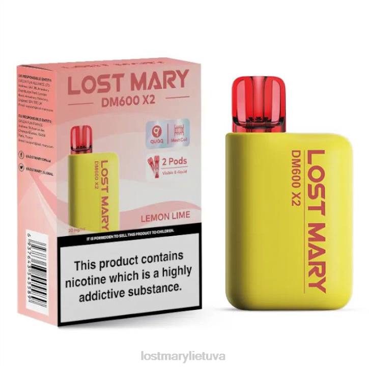 pamesta Mary dm600 x2 vienkartinė vape citrininis laimas | LOST MARY Vape Lietuva Z4JV194