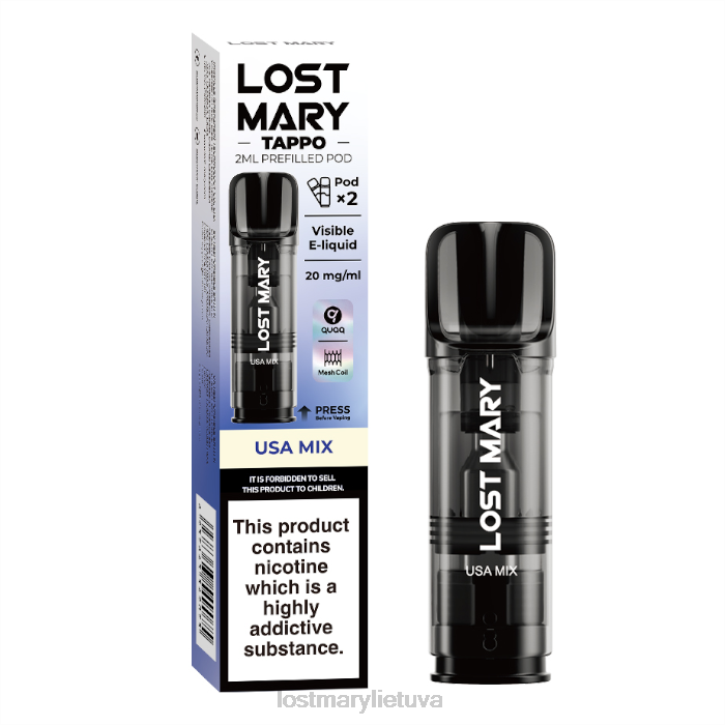 prarastos Mary Tappo užpildytos ankštys - 20 mg - 2 vnt JAV mišinys | LOST MARY Vape Lietuva Z4JV184