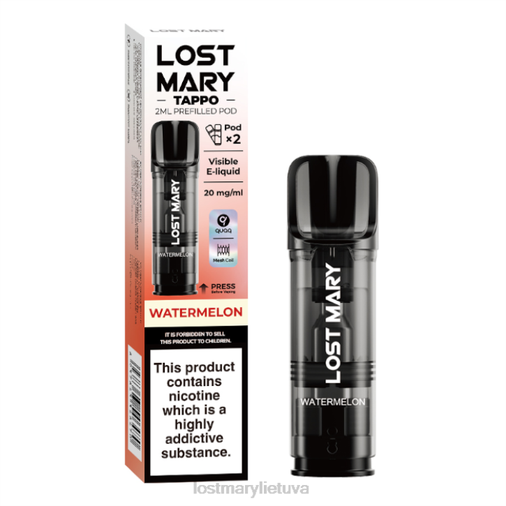 prarastos Mary Tappo užpildytos ankštys - 20 mg - 2 vnt arbūzas | LOST MARY Online Z4JV177